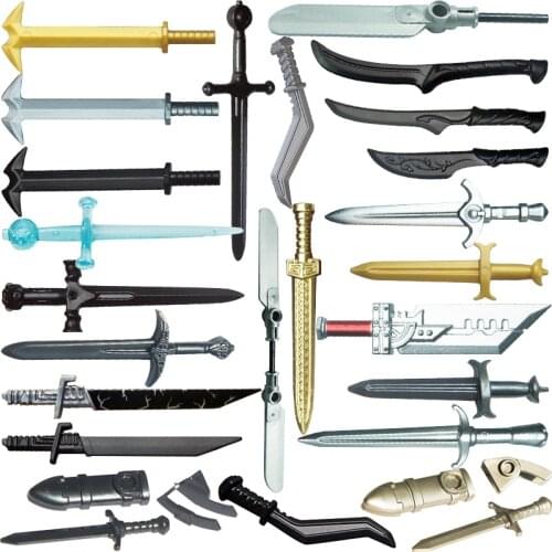 10PCS Mediaeval Times Dwarf Weapons For 4cm Mini Dolls Sword Spear Axe Accessories MOC Building Blocks Bricks Toys For Children