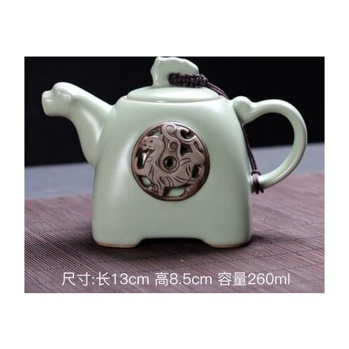 Dehua Pottery Teapot Ru Kiln Opening Tea Set Single Pot Retro Kung Fu Jin Jun Mei Black Teaware Free Shipping