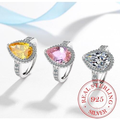 925 Sterling Silver Classic Wedding Party Ring AAA+ Zircon Crystal Rings for Women Bridesmaid Jewelry Charms Princess Bijoux/daf