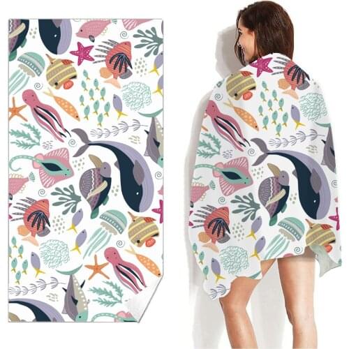 Summer Floral Printed Beach Towel 60x180cm Quick Dry Large Beach Towels Surf Poncho Bath Towel Adults Beach Mat toalla playa
