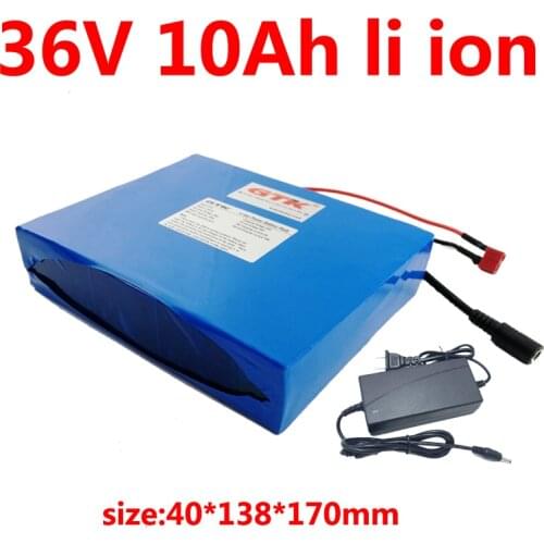 36v 10ah lithium 18650 li ion battery with BMS for 36v 350w motor electric bike fat tire bike city bike wheelchair + Charger
