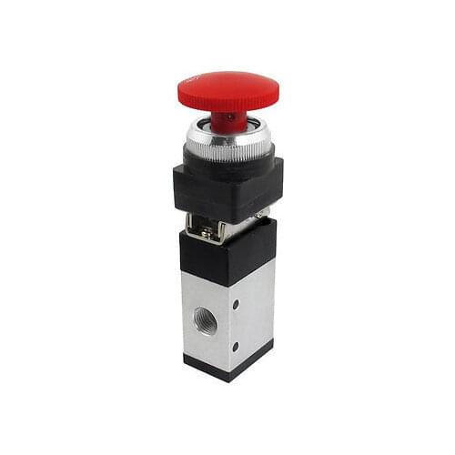 MV322EB 12mm Thread 3/2 Way Latching Red Mushroom Button Air Mechanical Valve