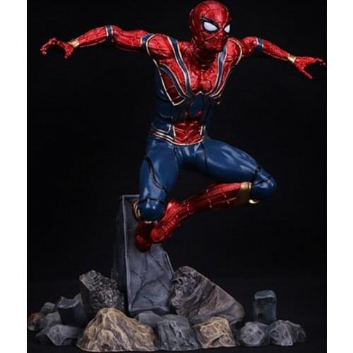 Hasbro Avengers Super Hero Spider Man Model Resin Statue Desk Decoration Collection Model Toys for Children Birthday Gift 24cm