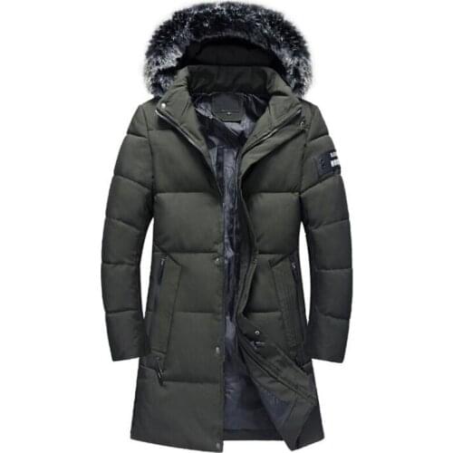 2019 Winter Coats Men Casual Long Thick Jackets Mens Outwear Windproof Fur Collar Thicken Warm Parkas 4XL Clothes abrigo hombre