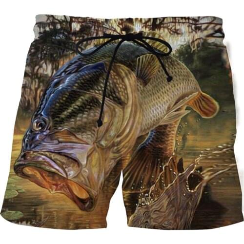 Men Fishing Beach Shorts HD tropical fish 3D printed swimming sports pants surf shorts plus size male gym surfboard swimwear