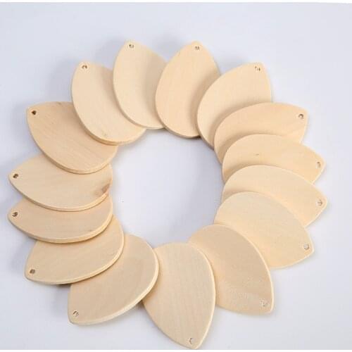 NEWEST DIY Wood Beads Water Drop Shaped Wooden Color Charms Pendants for Jewelry Earrings Findings Making 57mm*40mm 10Pcs/Lot