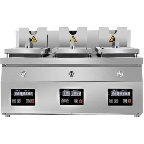 Commercial use snack food Catering equipment 3heads gyoza dumpling fryer pan fry dumpling machine full automatic for sale