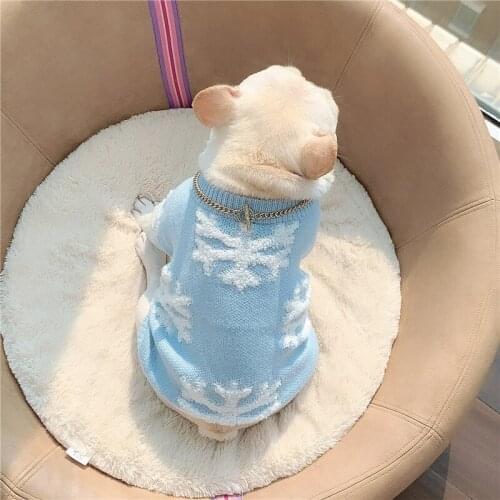 Dog Clothes for Small Dogs Winter Sweater for Yorkies French Bulldog Outfit Warm Coat for Puppy Chihuahua Pet Clothing Snowflake