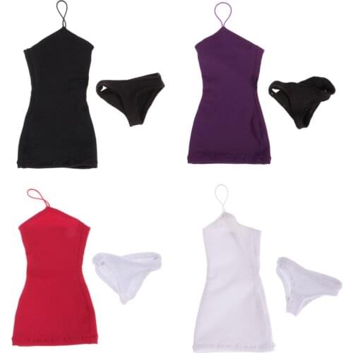 1/6 Scale Halter Slip Dress + Panties for 12 inch HT, PH, JIAOU, CY Girls Female Body