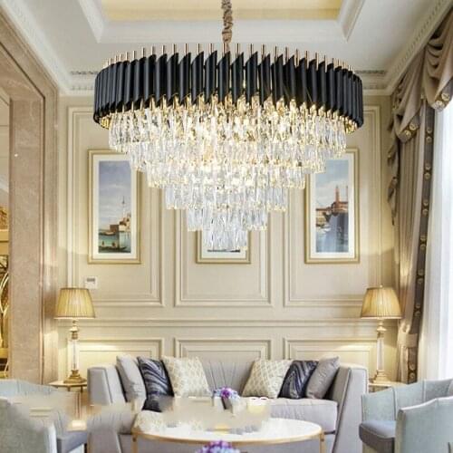 Postmodern Light Luxury Crystal Chandelier Living Room Dining Room Bedroom Villa Modern Minimalist Hotel Model Room Nordic Lamps