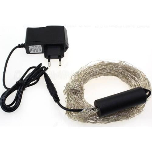 10m 100leds led christmas light 12V White white / RGB LED String Light with DC connector + 12V power adapter + 3key controller