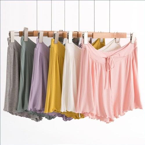 Maternity Pants Shorts Low Waist Belly Pants Cotton Comfy Pregnant Homewear Shorts Pregnancy Sleepwear Summer Women Pants