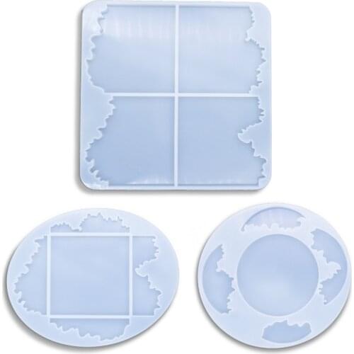 Square Round Shaped Wave Coaster UV Resin Jewelry Molds DIY Dried Flower Jewelry Tools