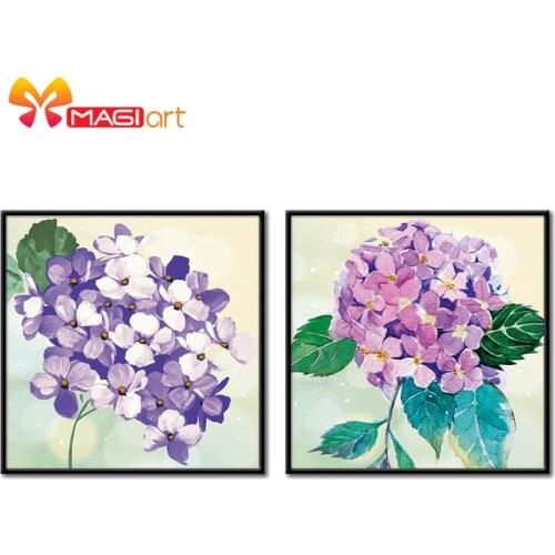 Cross stitch kits Embroidery needlework sets 11CT water soluble canvas patterns 14CT Floral style purple flowers-NCMF185