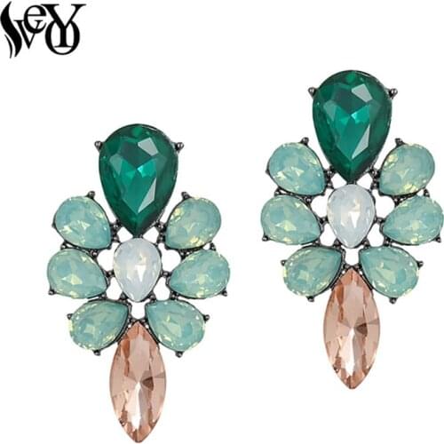 VEYO Crystal Earrings Stud Earring For Woman Trendy Zinc Alloy High Quality