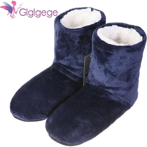 Glglgege High Quality Winter Warm Shoes Skid Soft Bottom Indoor Home Shoes Warm Plush Indoor Boots For Men Women Floors Shoes