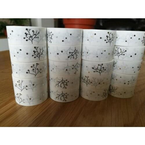 1.5cm*5m Tree white Bronzing hot silver Washi Tape DIY decoration Scrapbooking Sticker Label Masking Tape School Office Supply