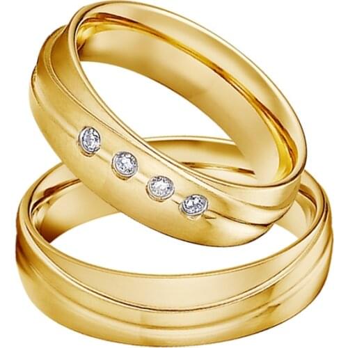 1 Pair Love Alliance 18K gold Plated wedding rings for couples Mutil Layer fashion accessories finger ring Marriage
