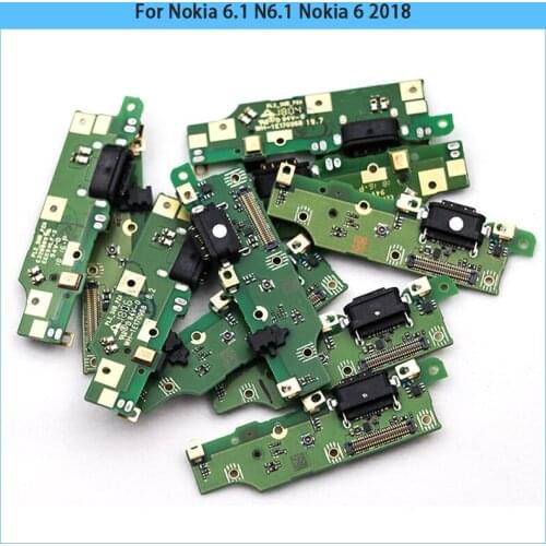10PCS For Nokia 6.1 N6.1 USB Power Charging Connector Plug Dock Port Mic Microphone Flex Cable For Nokia 6 2018 Board Module