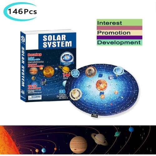 146Pcs Child Assembly Planet Solar System Model Toys DIY Cosmic Desktop Model Space Interest Challenge Toys Cognitive For Kids
