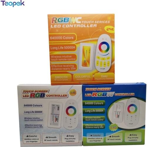 2.4G RGB RGBW RGBWC LED Controler Touch Screen Remote Controller DC12-24V 18A For 5050 RGB RGBW RGB+CCT LED Strip