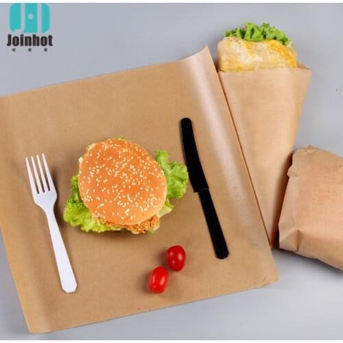 25Pcs/Lot kraft Paper hamburger Grade Grease Food Wrappers Wrapping Paper For Bread Sandwich Burger Fries Oilpaper Baking Tools