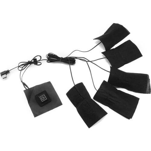 5-In-1 USB Electric Carbon Fiber Heating Pad Hand Warmer Clothes Heating Pads Adjustable Temperature For Thermal Vest