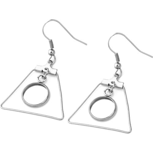 6pcs Stainless Steel Ear Wire Hooks Fit 6mm 8mm 10mm 12mm Cabochon Earring Base Blanks Findings DIY Jewelry Cameo Bezel Settings