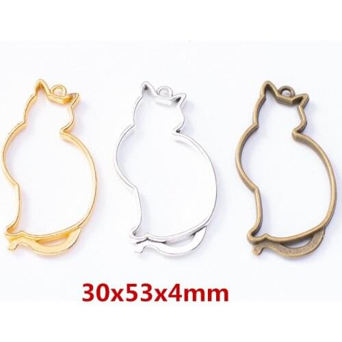 8 pcs Charms Cat Antique bronze Zinc Alloy Fit Bracelet DIY Metal Jewelry Findings 8179