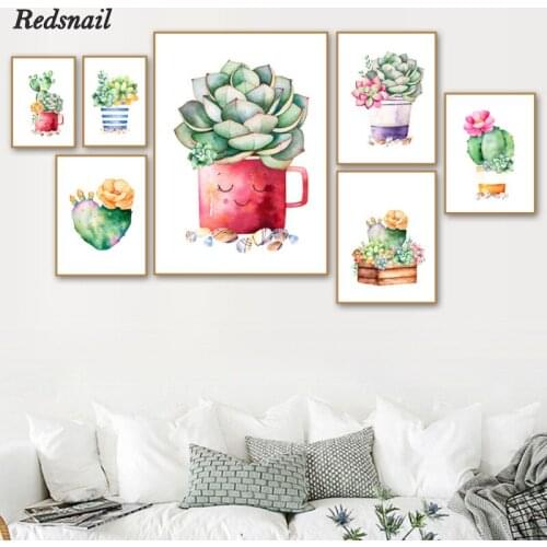 Diamonds Embroidery Cactus Succulent Plant Wall Art DIY Diamond painting 5D Square/Round mosaic cross-stitch Watercolor EE887
