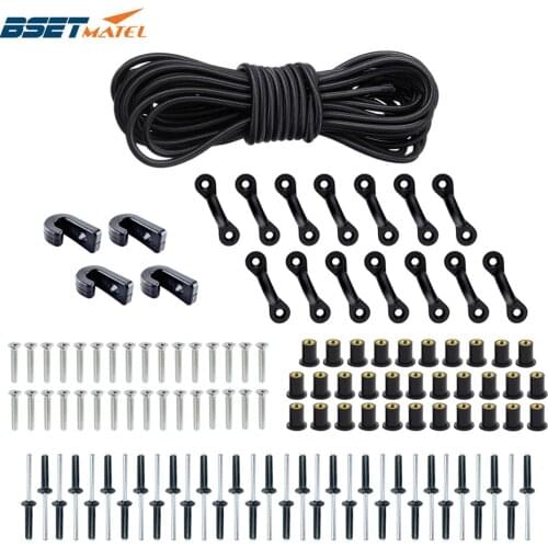 Kayak Expanded Deck Rigging Kit Elastic Rope Bungee Nylon C and J Buckle Tie Down DIY for Canoes Boat Marine Accessories