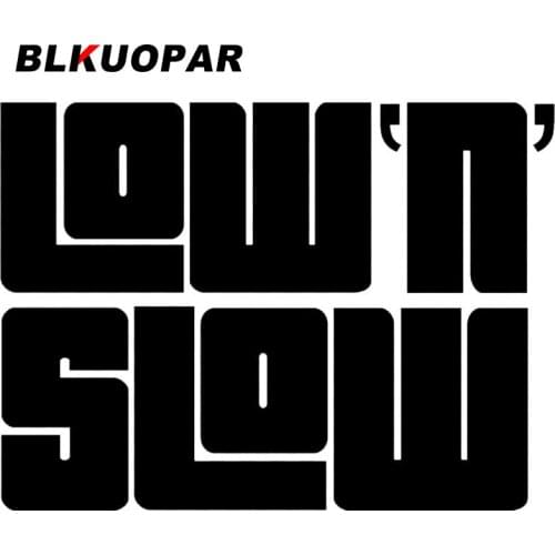 BLKUOPAR for Car Decal Logo Text Low & Slow Graphics Stickers Sunscreen Decals Graffiti Scratch-Proof Caravan Decor Car Styling