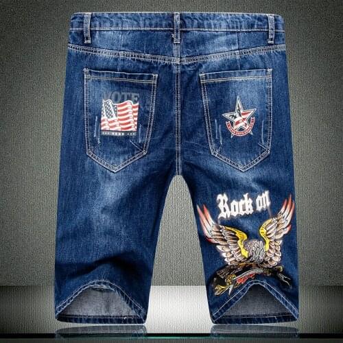 Great Designer US/EU The Style Men Short 2020 Summer Denim Shorts Brand America Eagle Straight Male knee length Jeans 529