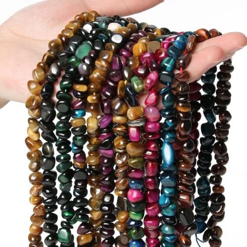 Irregular Shape Multiple Colour Tiger Eye Beads Natural Stone Beads Loose Beads for Jewelry Making DIY Bracelet Necklace 10mm