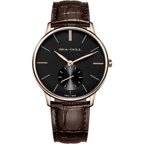 2020 seagull new mens mechanical watch thin and small three-hand manual mechanical watch belt sapphire mens watch 519.42.6020