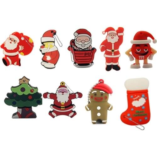 Flash usb drive disk cute santa memory stick Pen drives personalized christmas gift pendrive 4gb 8gb 16gb 32gb elk cle usb 2.0