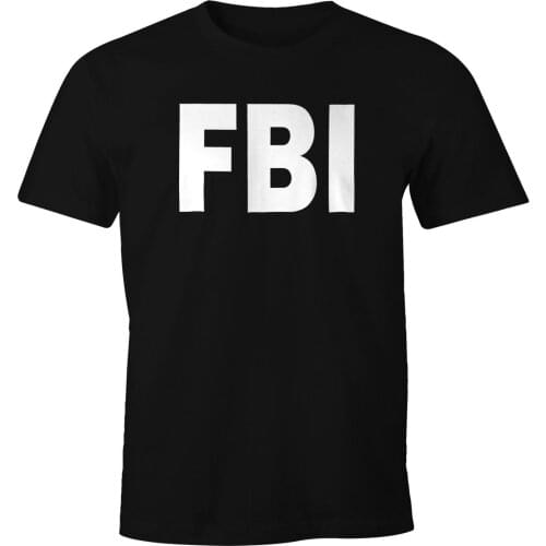 Herren T-Shirt FBI Fun-Shirt Faschings t shirt Men Short Sleeve O-neck Cotton T Shirt Streetwear Tees Tops
