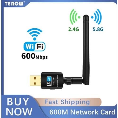 Hot Sale 600Mbps USB Wifi Adapter 5.8GHz+2.4GHz USB Wifi Receiver Wireless Network Card usb wifi High Speed Antenna Wifi Adapter