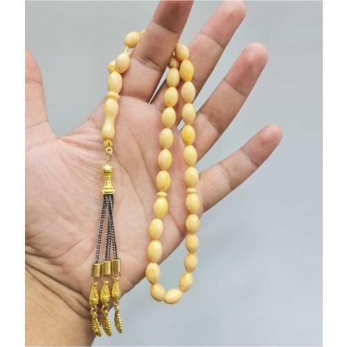 Islamic Tasbih Muslim Rosary Beads 33 Prayer Rosary For Men Bracelet For Men Accessory amber oltu amber stone Handmade Turkey