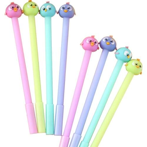 24 Pcs Student Stationery Cute Eye Birds Neutral Pen Cartoon Creative Signature Pen Water Kawaii School Supplies Pen