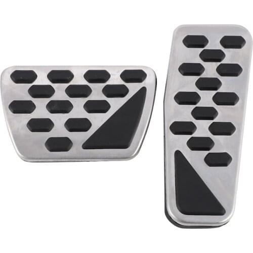 Gas And Brake Pedal Cover Auto Stainless Steel Foot Pedal Pad Kit For 2018-2019 Jeep Wrangler Jl Models, 2 Pcs