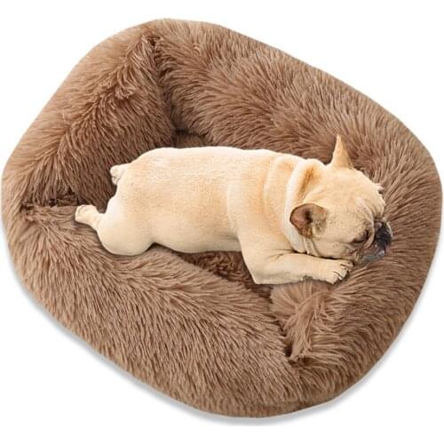 Square Long Plush Pet Dog Bed Winter Warm Puppy Cushion Kennel Soft Cat Sleeping Matress Non-slip Pets Nest Basket for Dogs Cats