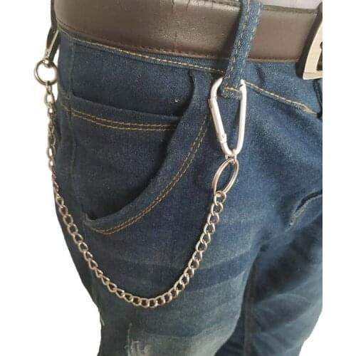 Metal Wallet Belt Chain Rock Punk Trousers Hipster Pant Jean Keychain Silver Ring Clip Keyring MenJewelry