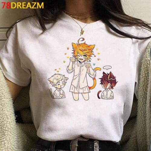 The Promised Neverland Emma Norman Ray top tees summer top men harajuku streetwear print 2021 vintage t shirt white t shirt