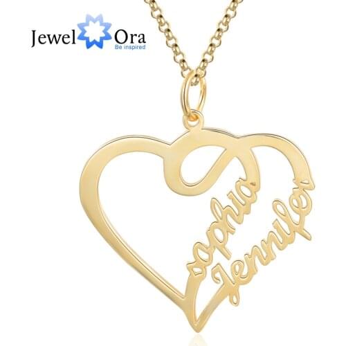 Personalized Name Heart Necklace & Pendants Gold Color/Rose Gold/ Silver Color Custom Made Women Necklaces Gifts for Girls