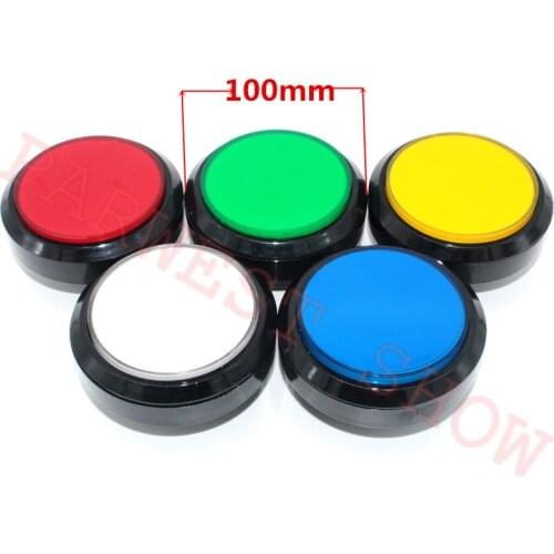 5pcs/lot 100mm Flat LED Arcade Button /Illuminated Push Buttons with Micro-Switch and 12V LED lights for Arcade Machine Part DIY