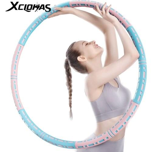 XC LOHAS Removable Sport Hoop 6 Part Detachable Stainless Steel With Foam Fitness Circle Slimming Abdomen Yoga Hoop Workout Home