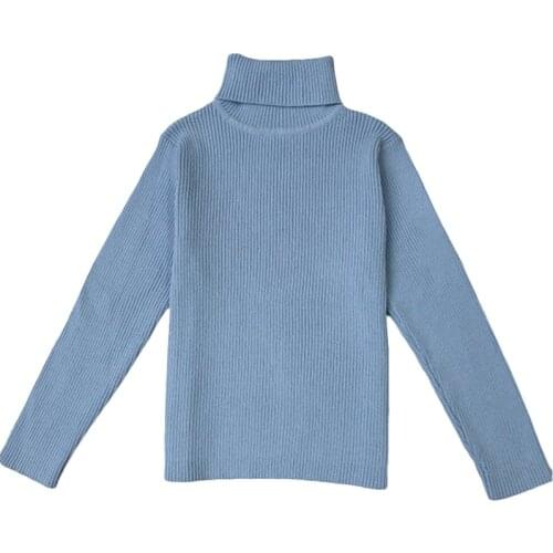 Baby Boys Girls Sweaters Solid Knitted Pullovers Turtleneck 2020 New Autumn Winter Kids Clothing Multi Color 12M-5Y GW59