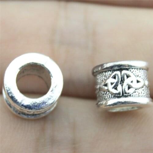 Tristana 20pcs 11x8mm European Spacer Beads Jewelry Making Triquetra Sign Pendants Charm Triquetra Spacer Beads