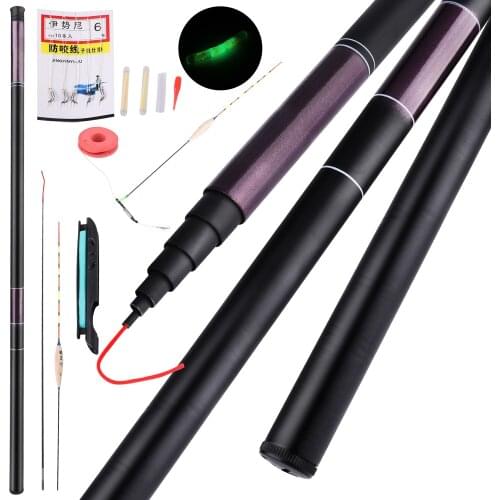 Sougayilang 2.7M -7.2M Carbon Fiber Fishing Rod Telescopic Ultra-light Hard Pole for Stream Freshwater Fishing Pole